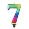 Kaars 7 Jaar Regenboog Luxe