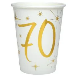 Bekertjes 70 Jaar Stijlvol Goud Wit 10 Stuks