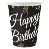 Bekertjes Happy Birthday Zwart 6 Stuks