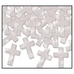Confetti Kruis Zilverkleurig