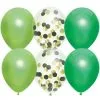 Ballonnen Groen En Transparant Met Confetti 6 Stuks