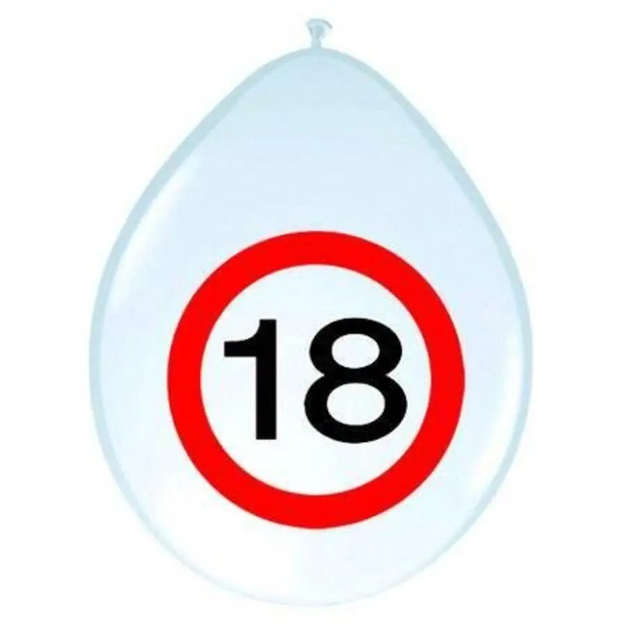Ballonnen 18 Jaar Verkeersbord