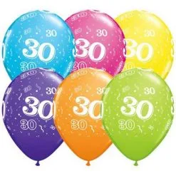 Ballonnen 30 Jaar Qualatex 25 Stuks