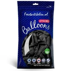 Metallic Ballonnen 1e Klas Zwart 100 Stuks
