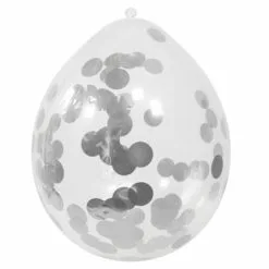 Confetti Ballonnen Met Zilverkleurige Confetti