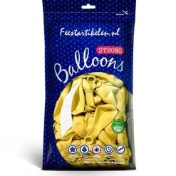 Metallic Ballonnen 1e Klas Geel 100 Stuks