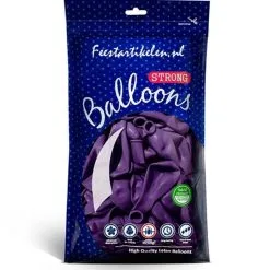 Metallic Ballonnen 1e Klas Donkerpaars 100 Stuks