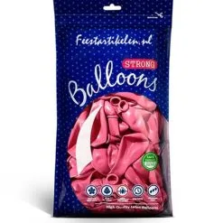 Metallic Ballonnen 1e Klas Donkerroze 100 Stuks