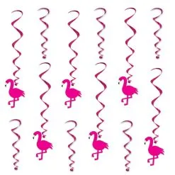 Hangdecoratie Flamingo Whirls 12 Stuks