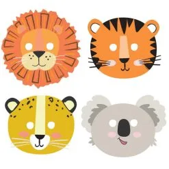 Maskers Safari Dieren Get Wild 8 Stuks