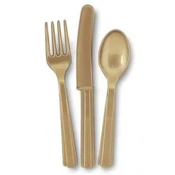 Bestek Goudkleurig 18 Delig