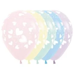 Ballonnen Met Hartjes PASTEL 6 Stuks