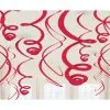 Hangdecoratie Swirls Rood 12-delig