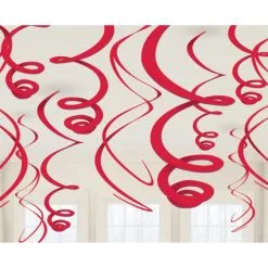 Hangdecoratie Swirls Rood 12-delig