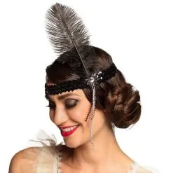 Hoofdband Charleston Met Pailletten Zwart