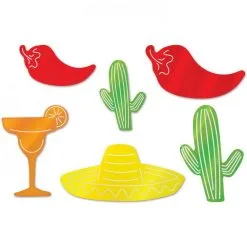 Decoratie Mexicaans Folie 6 Stuks