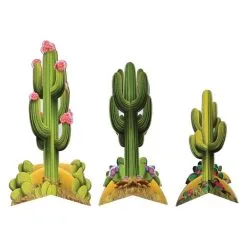 Tafeldecoratie Cactus 3D 3 Stuks