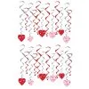Hangdecoratie Hartjes Whirls 24 Stuks