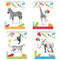 Uitdeelzakjes Safari Animals Papier 8 Stuks