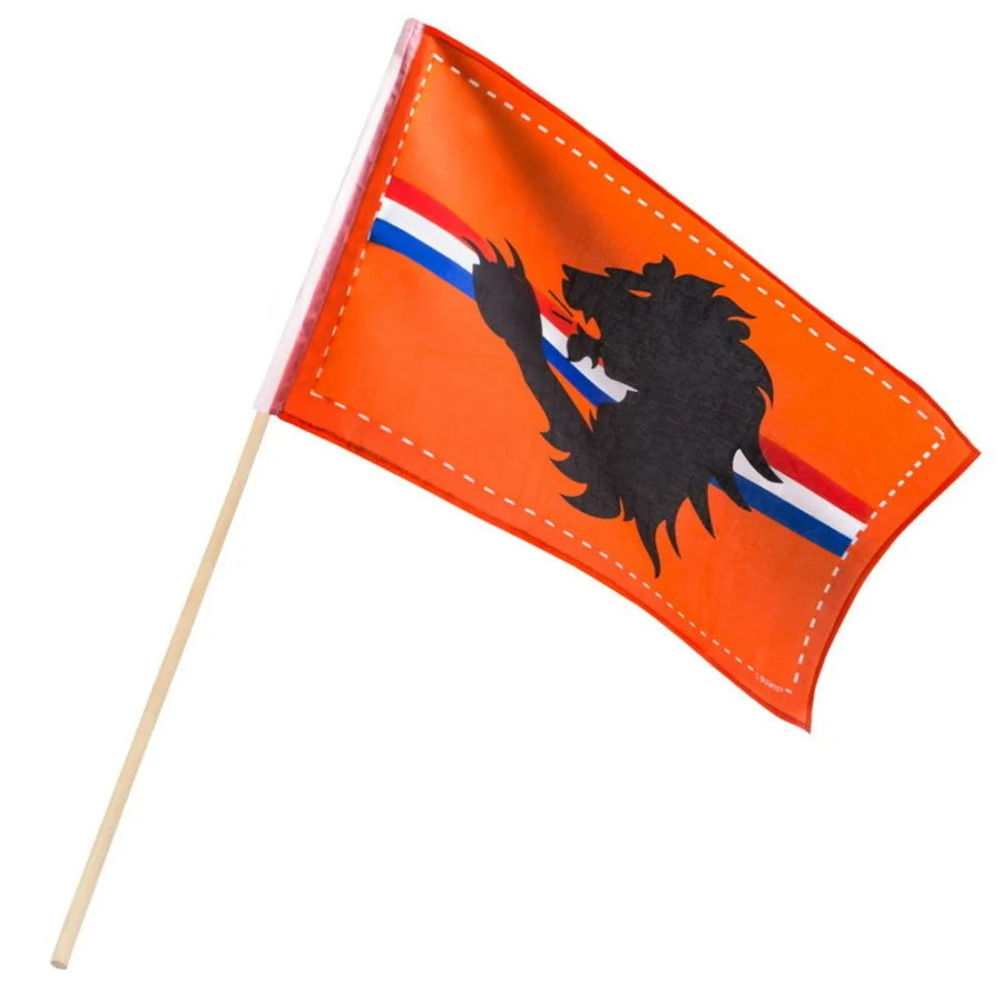 Zwaaivlag Oranje Met Leeuw 24 Stuks