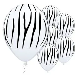 Ballonnen Zebra 6 Stuks