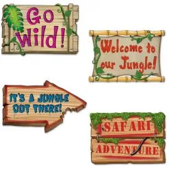 Decoratie Jungle Signs 4 Stuks