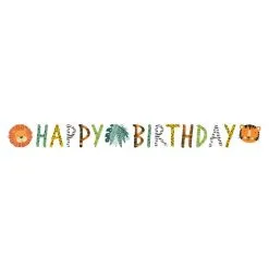 Letterslinger Safari Dieren Happy Birthday