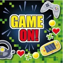 Servetten Game On Rood Geel Groen 16 Stuks