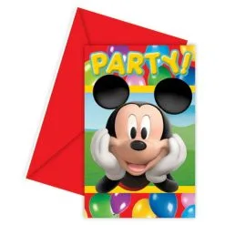 Uitnodigingskaartjes Mickey Mouse Party