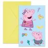 Uitnodigingskaartjes Peppa En George 6 Stuks