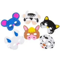 Maskers Boerderij Dieren 6 Stuks