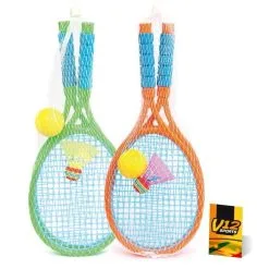 Tennis Set Met Pluim En Bal Groen