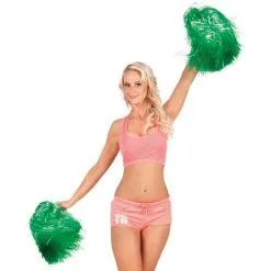 Cheerleader Pompon Luxe Groen Per Stuk
