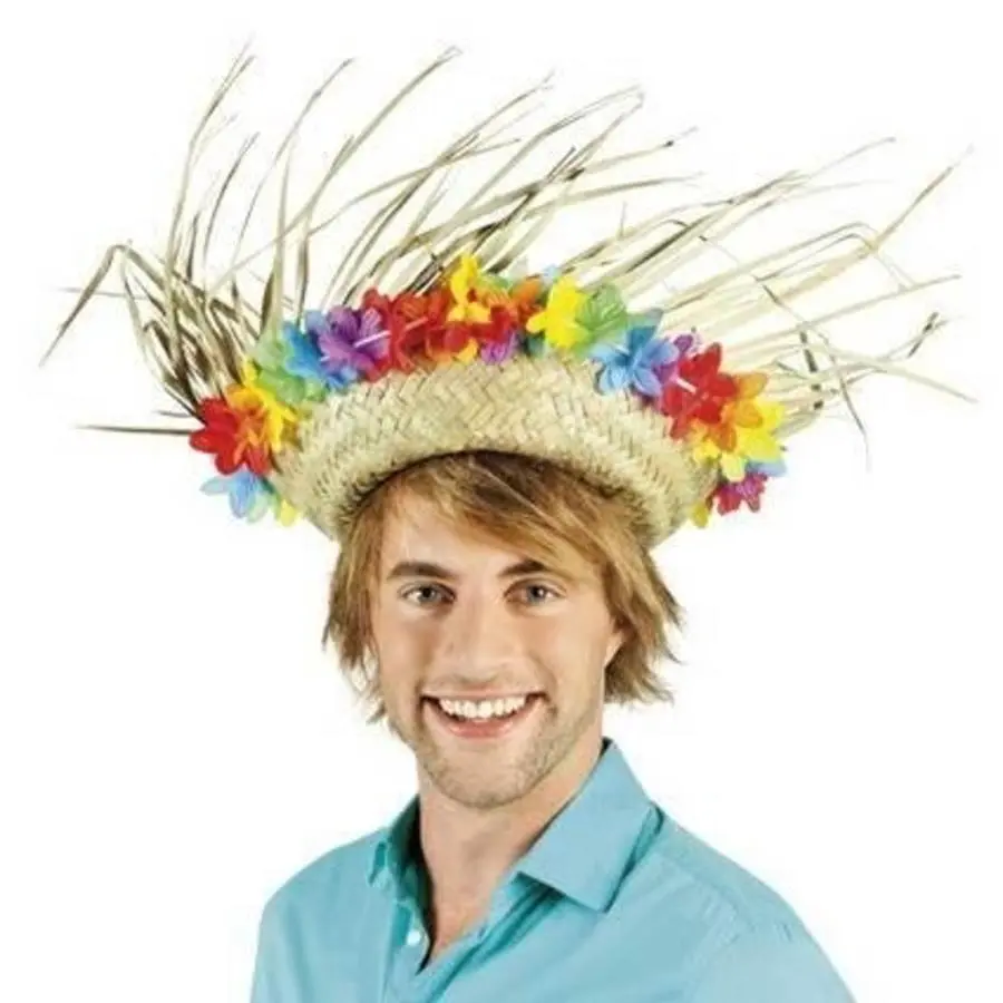 Hoed Hawaii Met Bloemenkrans - Afbeelding 2