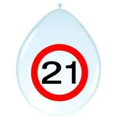 Ballonnen 21 Jaar Verkeersbord