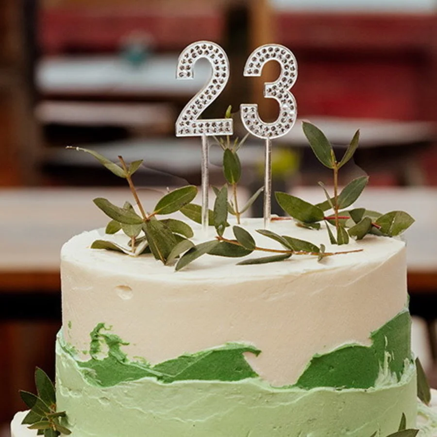 Taart Topper BLING BLING Diamant Cijfer 9 - Afbeelding 2