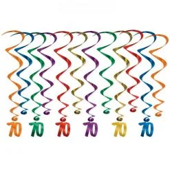 Hangdecoratie Whirls 70 Jaar 12 Stuks