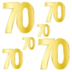 Decoratie 70 Jaar Goudkleurig 6 Stuks