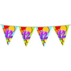 Vlaggenlijn Slinger 12 Jaar Gekleurd