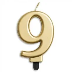 Kaars 9 Jaar Goudkleurig Luxe