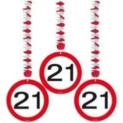 Hangdecoratie 21 Verkeersbord