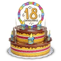 Taart Kaart 18 Jaar Gefeliciteerd Luxe
