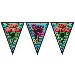Vlaggenlijn NEON Happy Birthday