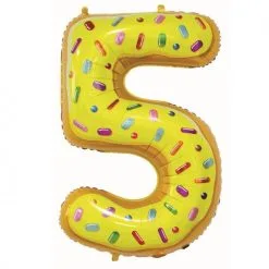 Folieballon Taart Cijfer 5 Voor Lucht Of Helium MEGA