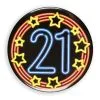 Button 21 Jaar Neon
