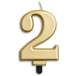 Kaars 2 Jaar Goudkleurig Luxe