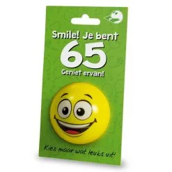Stressbal Smile Je Bent 65 Geniet Ervan