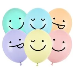 Ballonnen Pastel Met Grappige Gezichtjes 6 Stuks