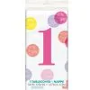 Tafelkleed 1 Jaar Dots Roze