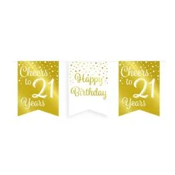 Vlaggenlijn 21 Jaar Goud-wit